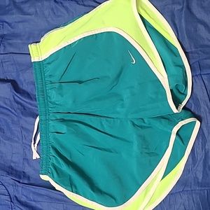 Nike Dri-Fit Running Shorts - Green / Yellow (Size Small)